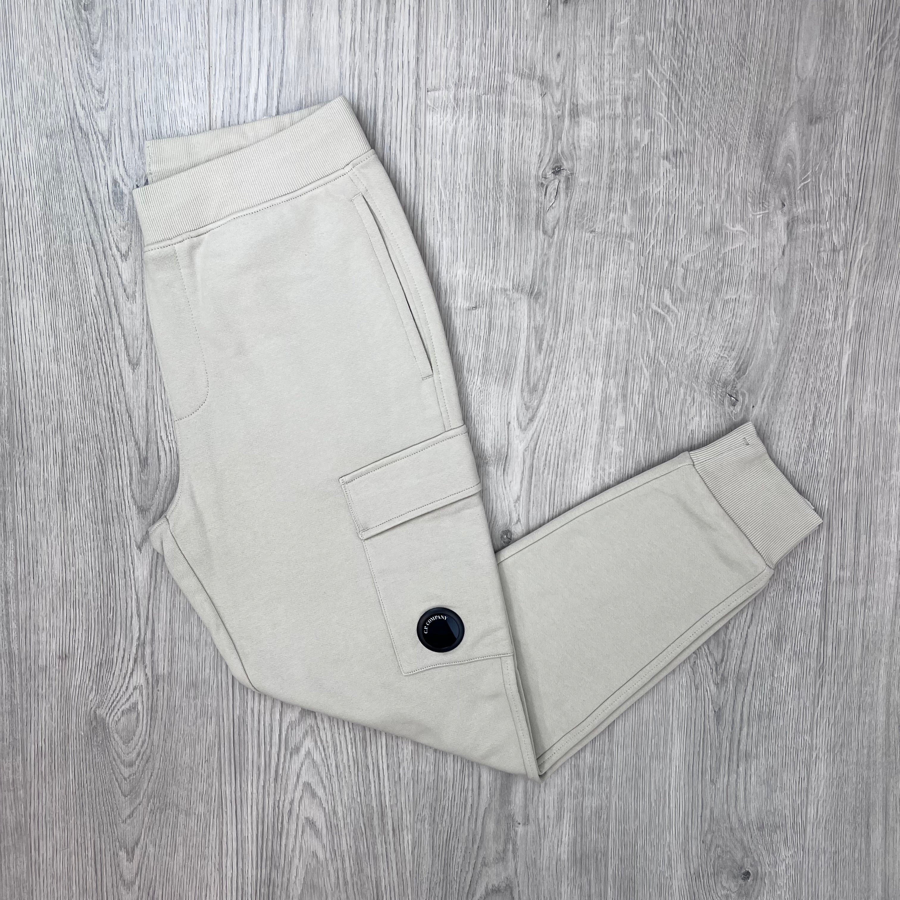 CP Company Raised Fleece Sweatpants - Silver Birch