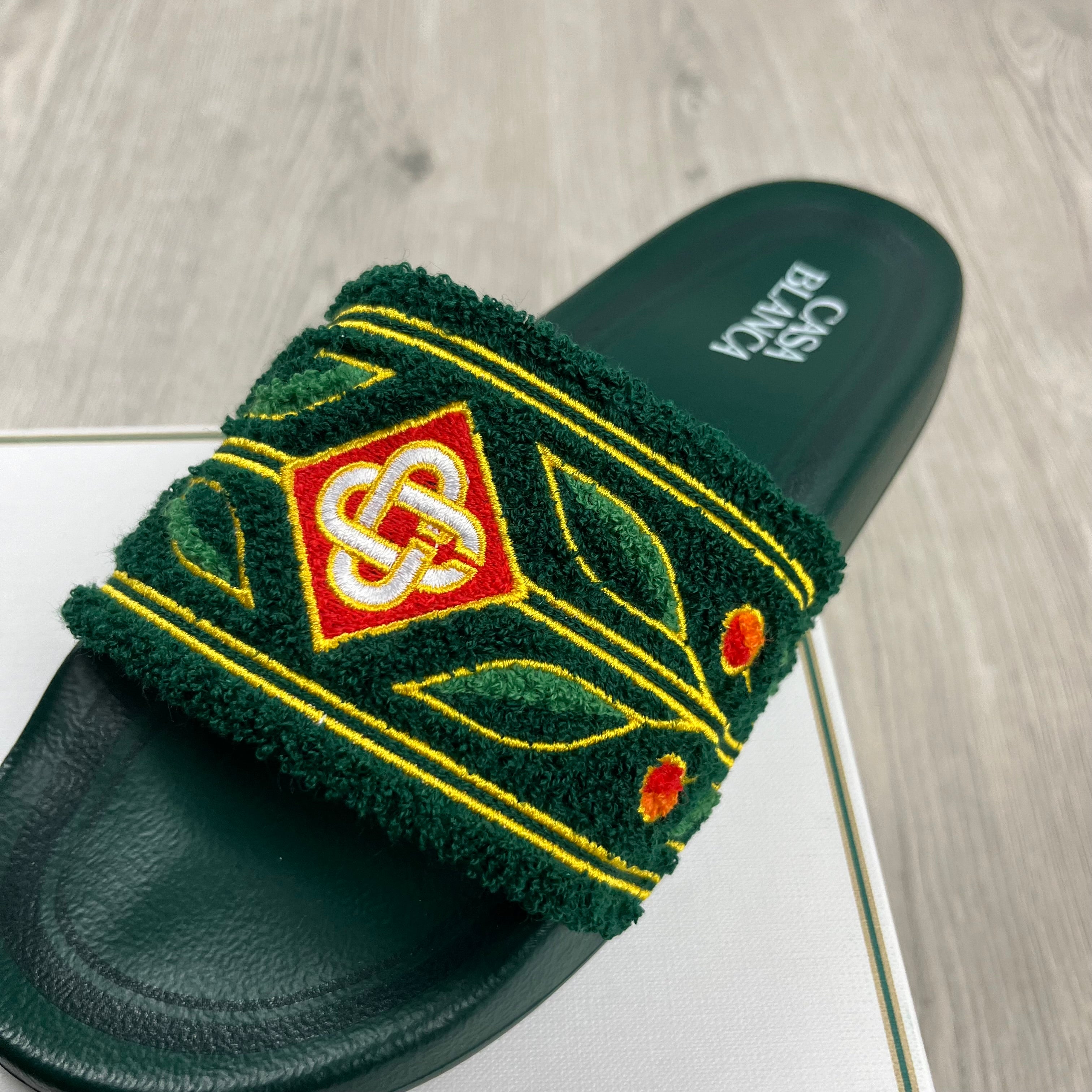 Casablanca Laurel Terry Slides - Green