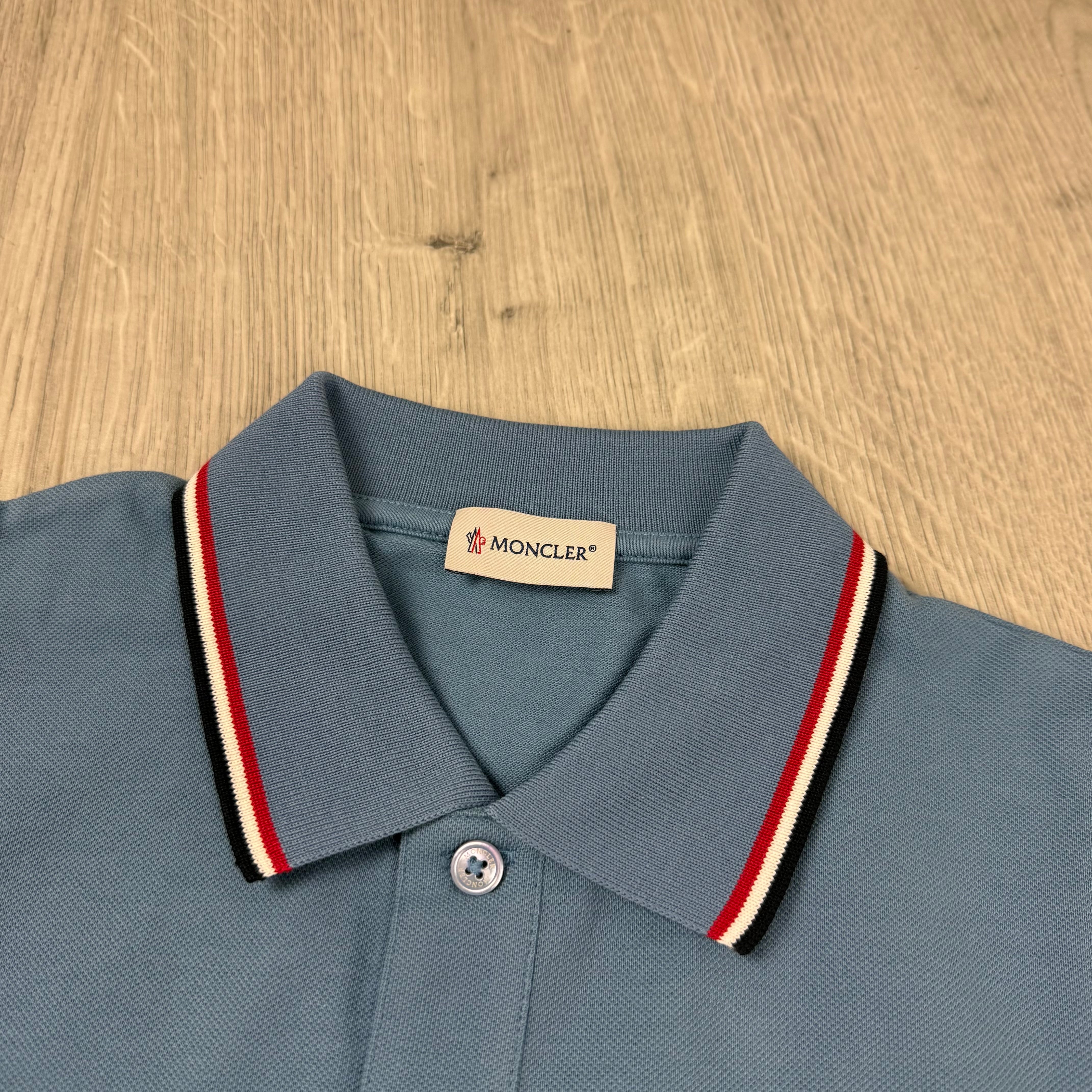 Moncler Junior Trim Polo Shirt - Blue