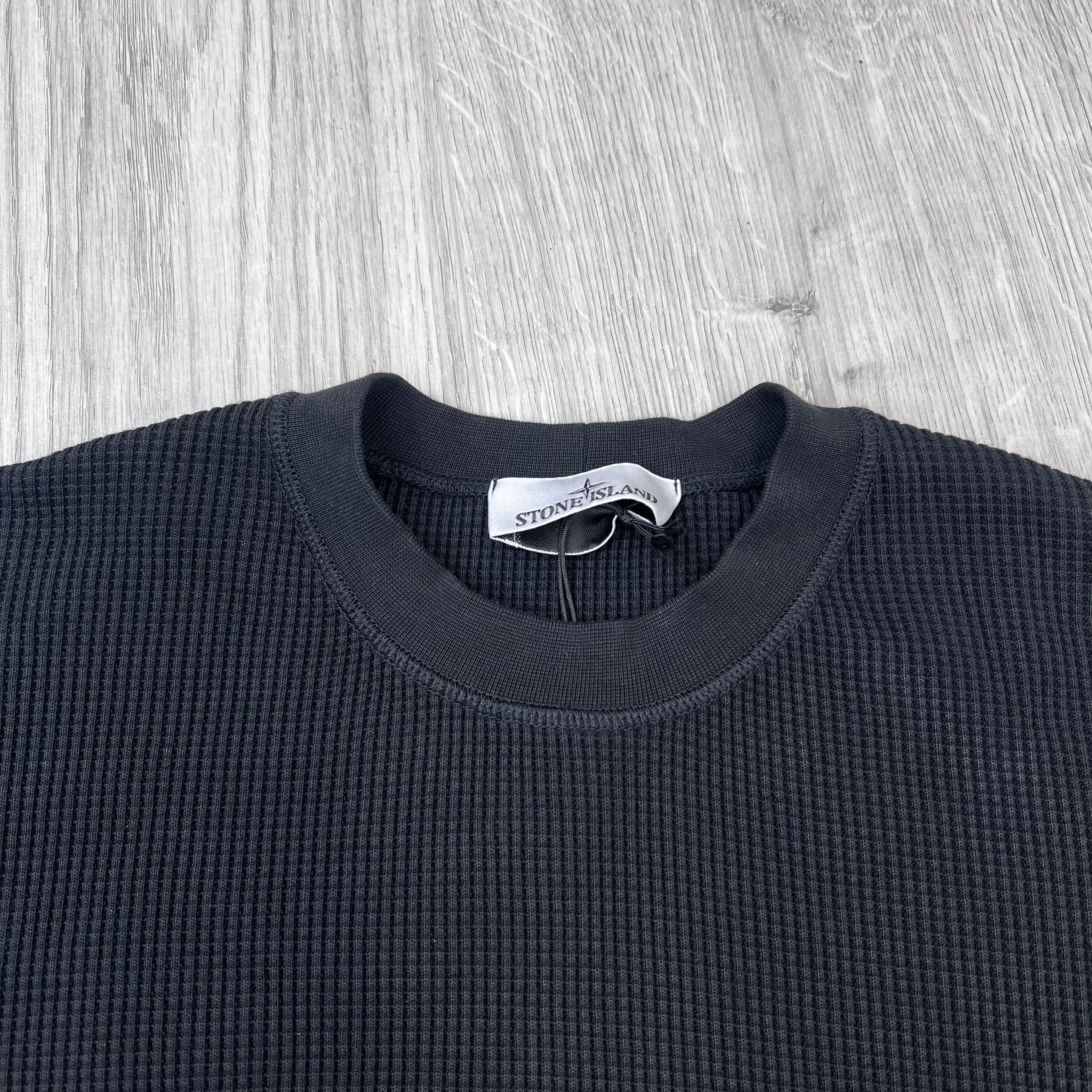 Stone Island Waffle Sweatshirt - Black