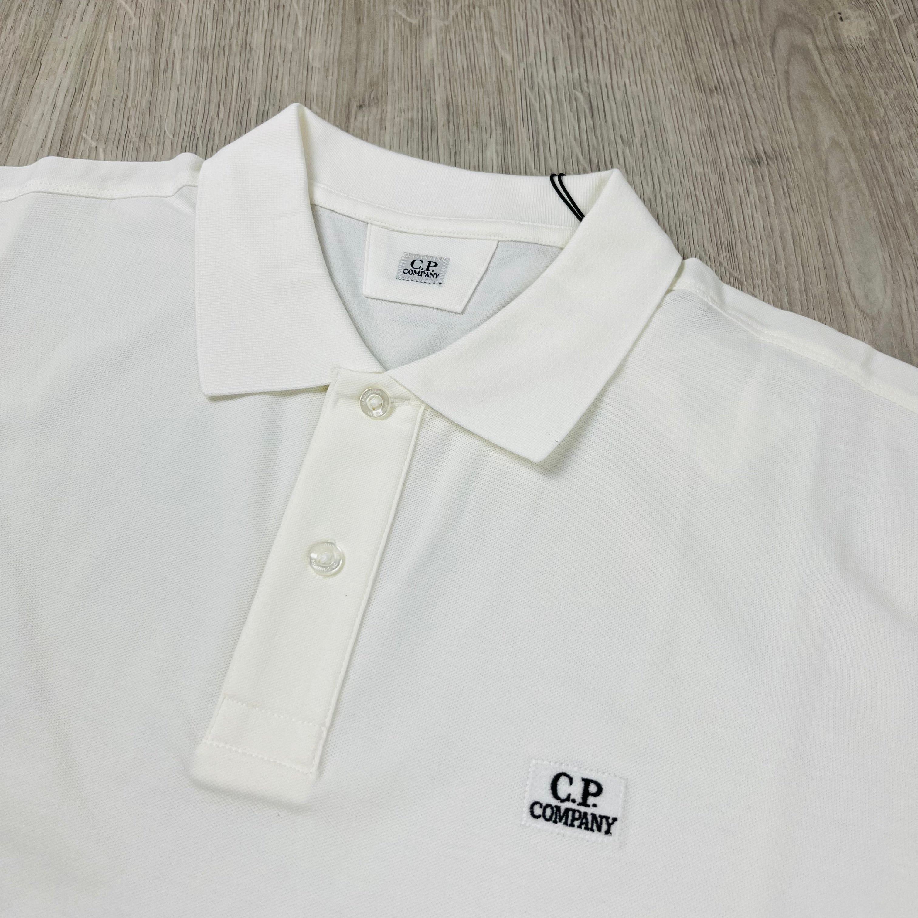 CP Company Piquet Polo Shirt - White