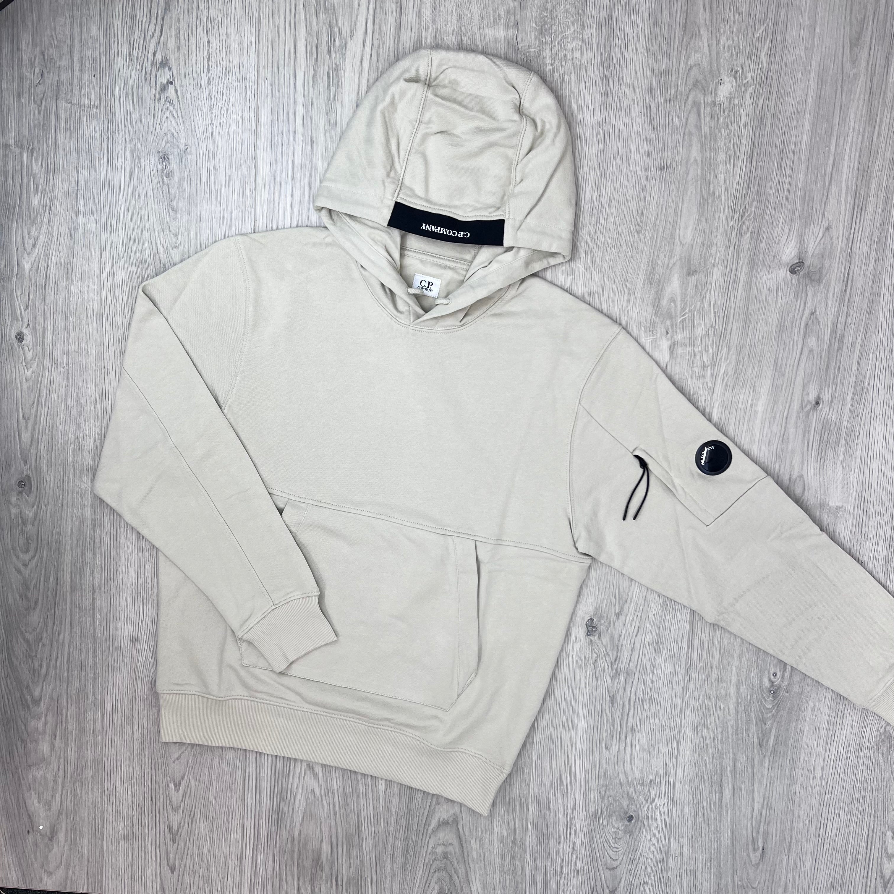 CP Company Raised Fleece Hoodie - Silver Birch