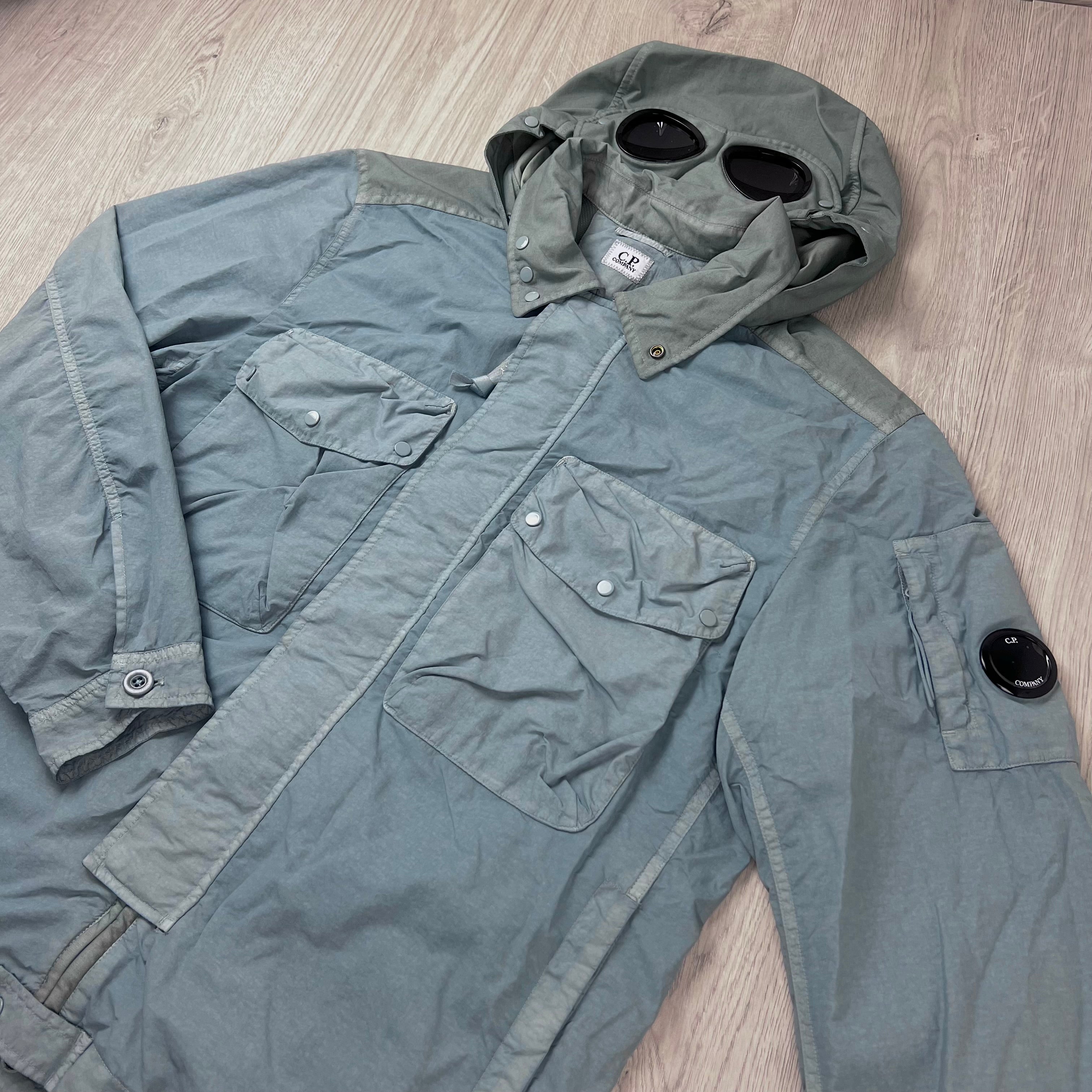 CP Company Nylon Goggle Overshirt - Silver Blue