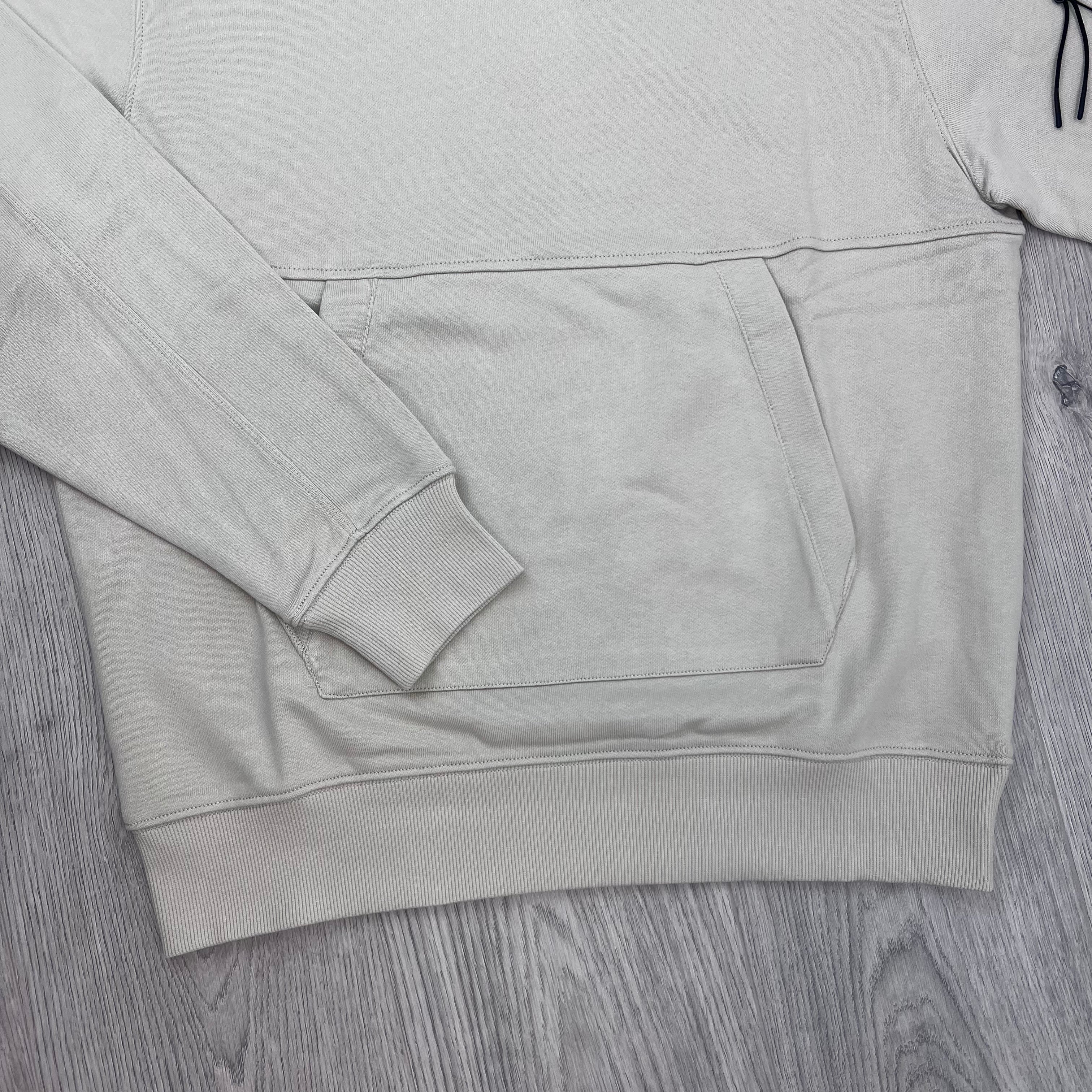 CP Company Raised Fleece Hoodie - Silver Birch