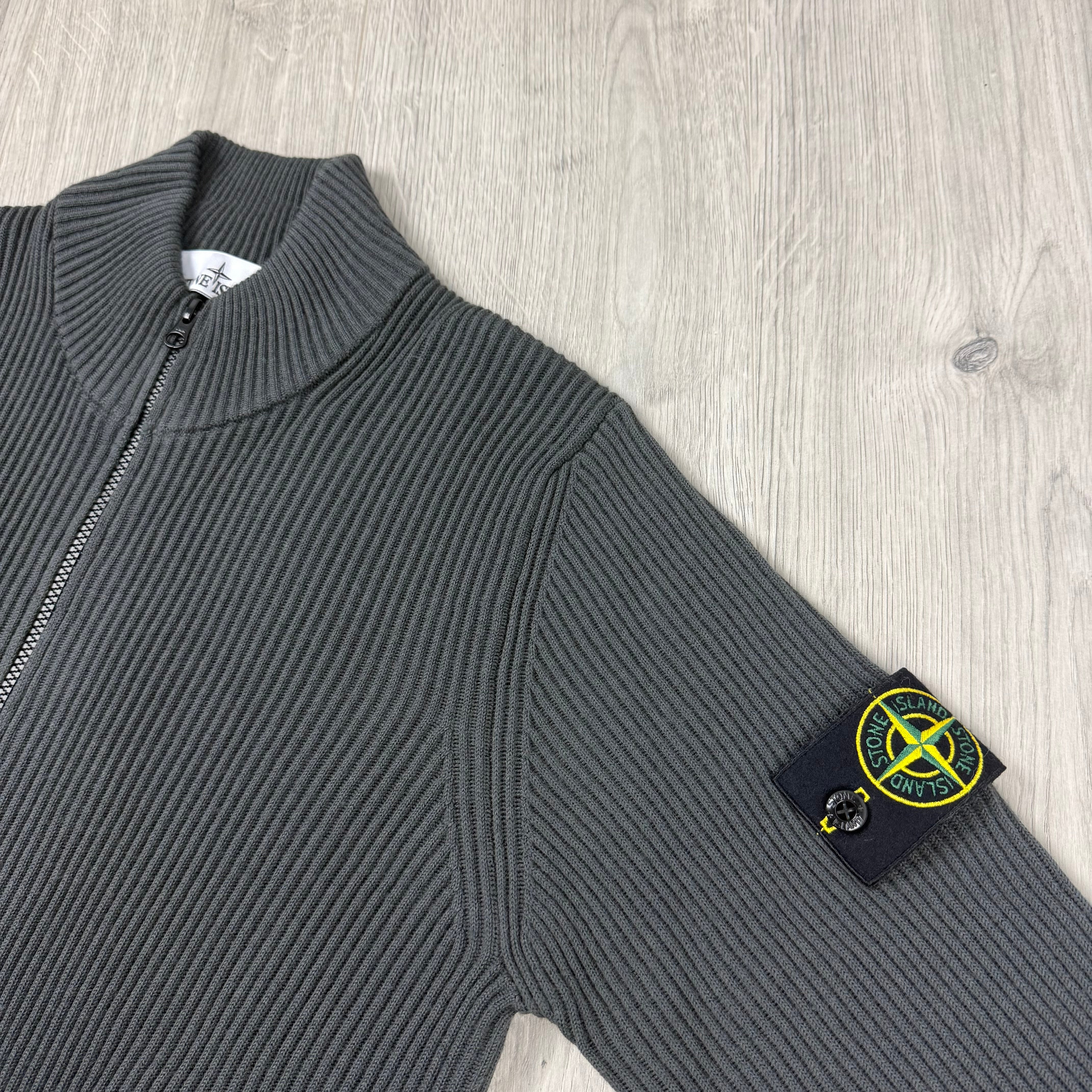 Stone Island Knit Rib Fleece - Lead Grey