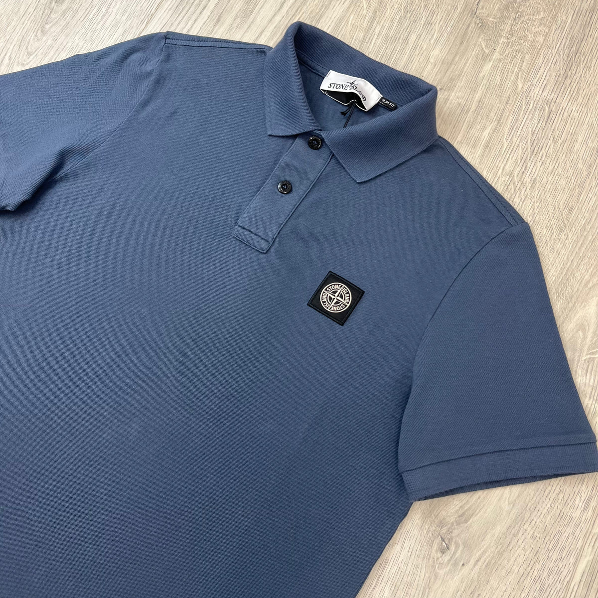 Stone Island Patch Polo Shirt - Slate Blue
