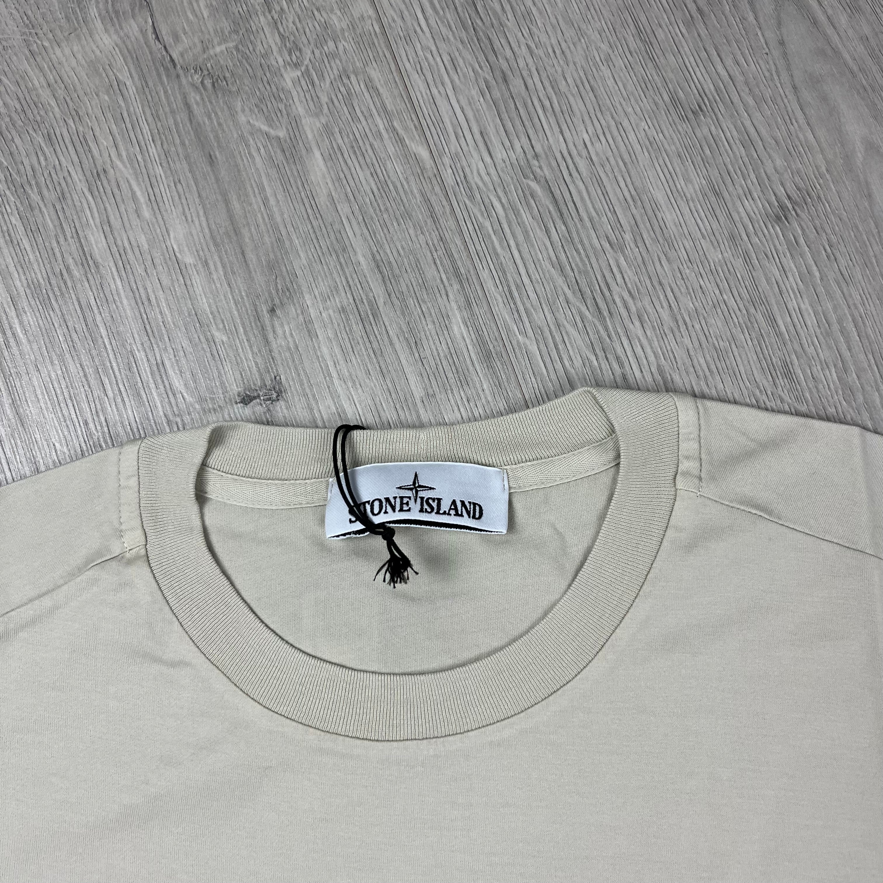 Stone Island 60/2 Patch Logo T-Shirt in Sand. On sale at Open Attire.