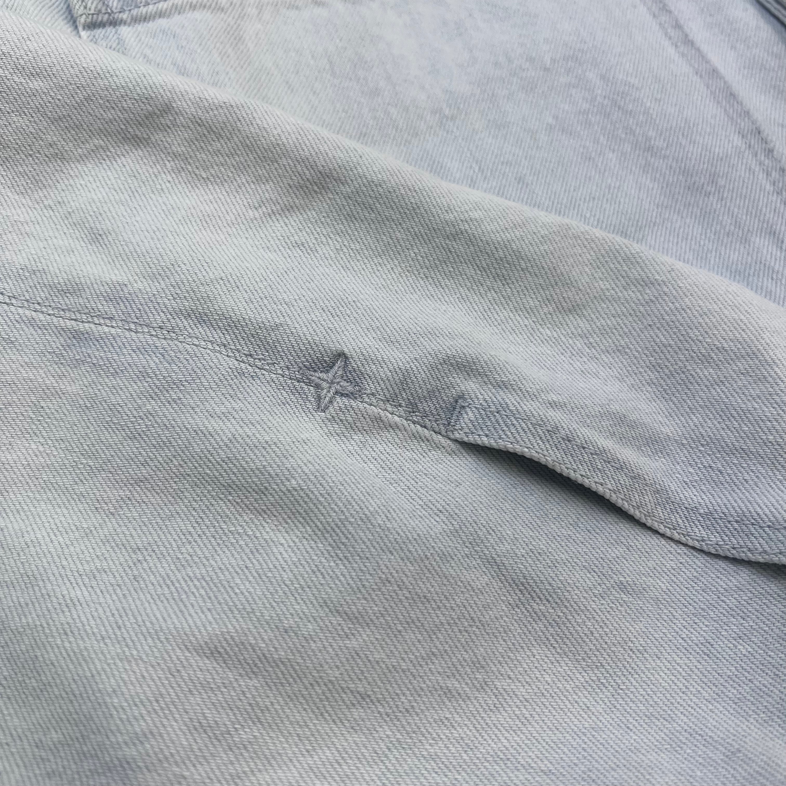 Stone Island Bleached Denim Jacket - Blue