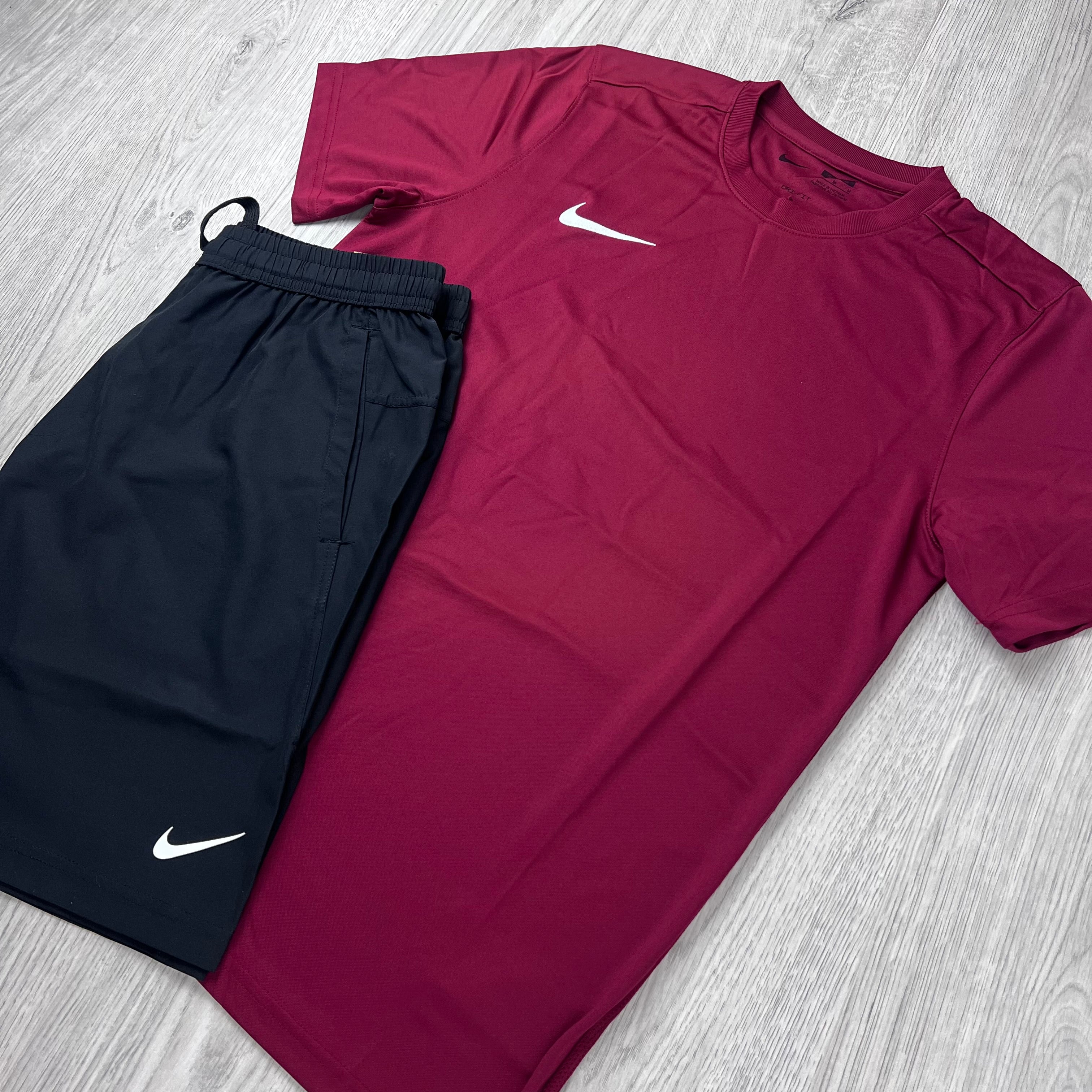 Nike 'Dri-Fit' Set - Maroon/Black