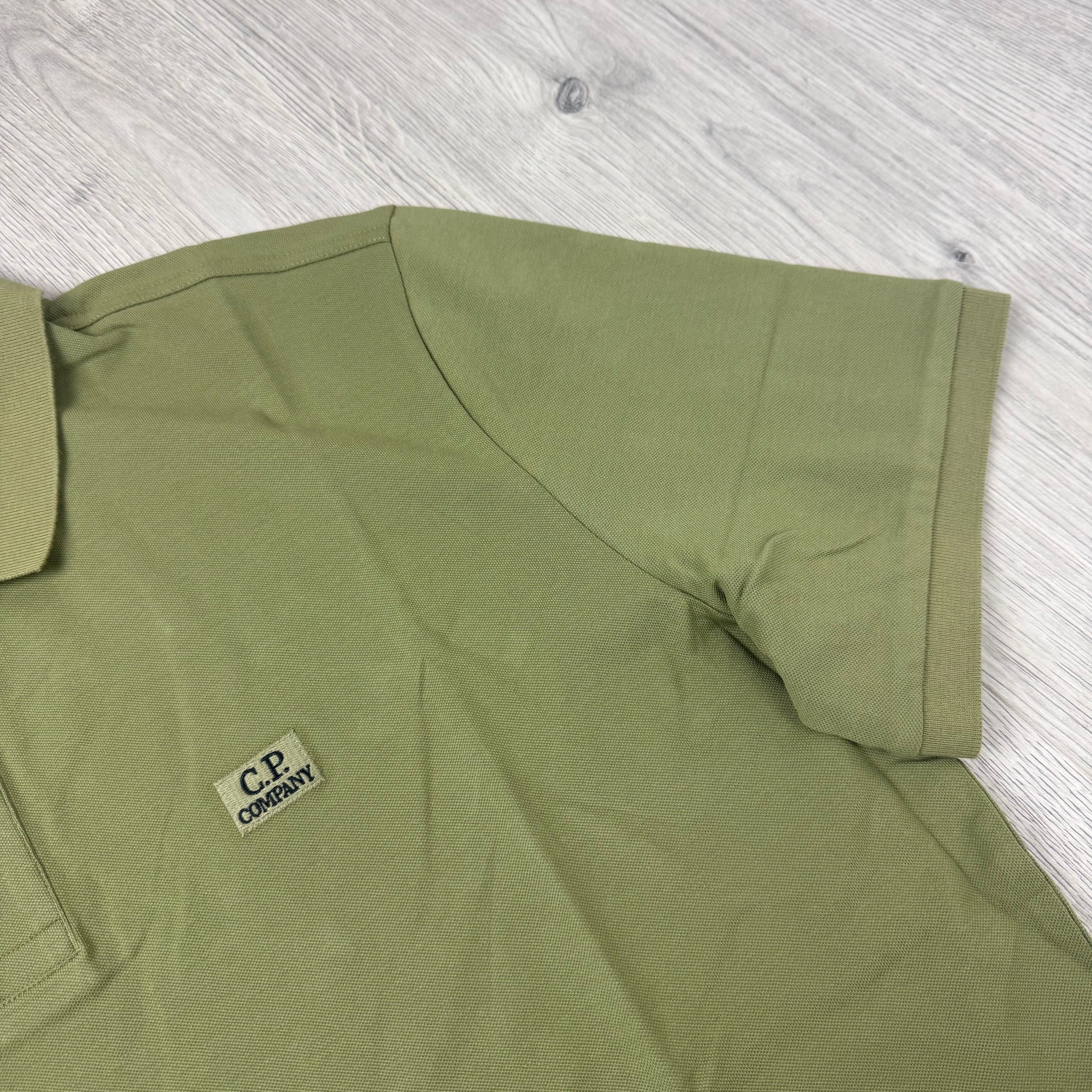 CP Company Piquet Polo Shirt - Dried Herb
