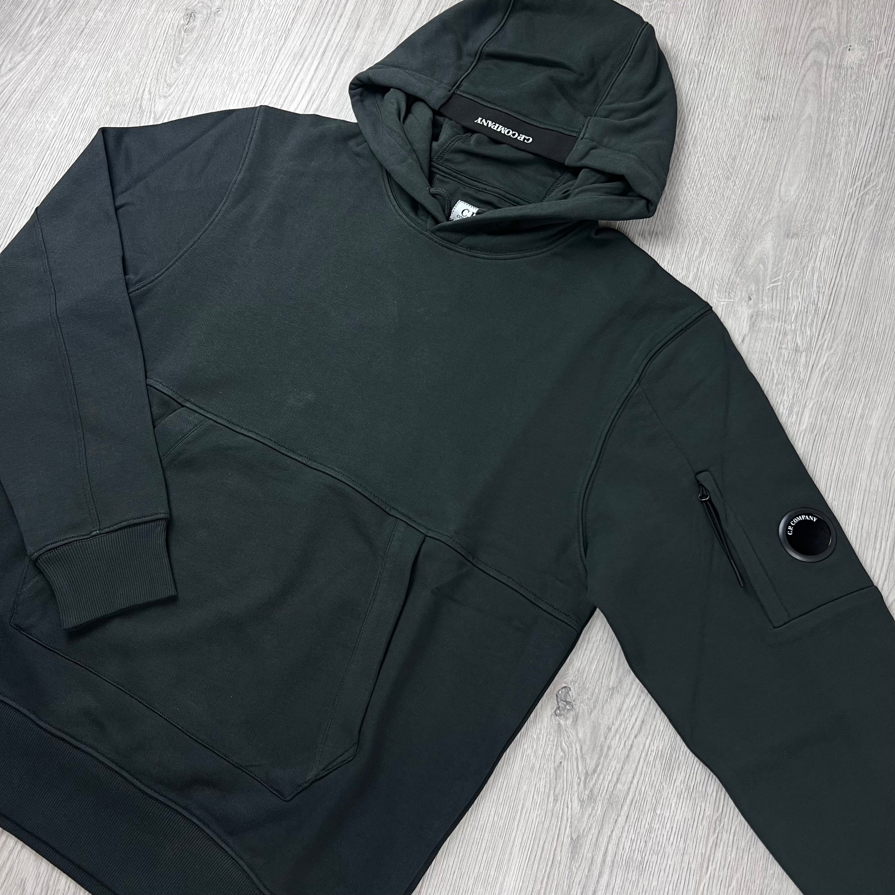 CP Company Raised Fleece Hoodie - Raven