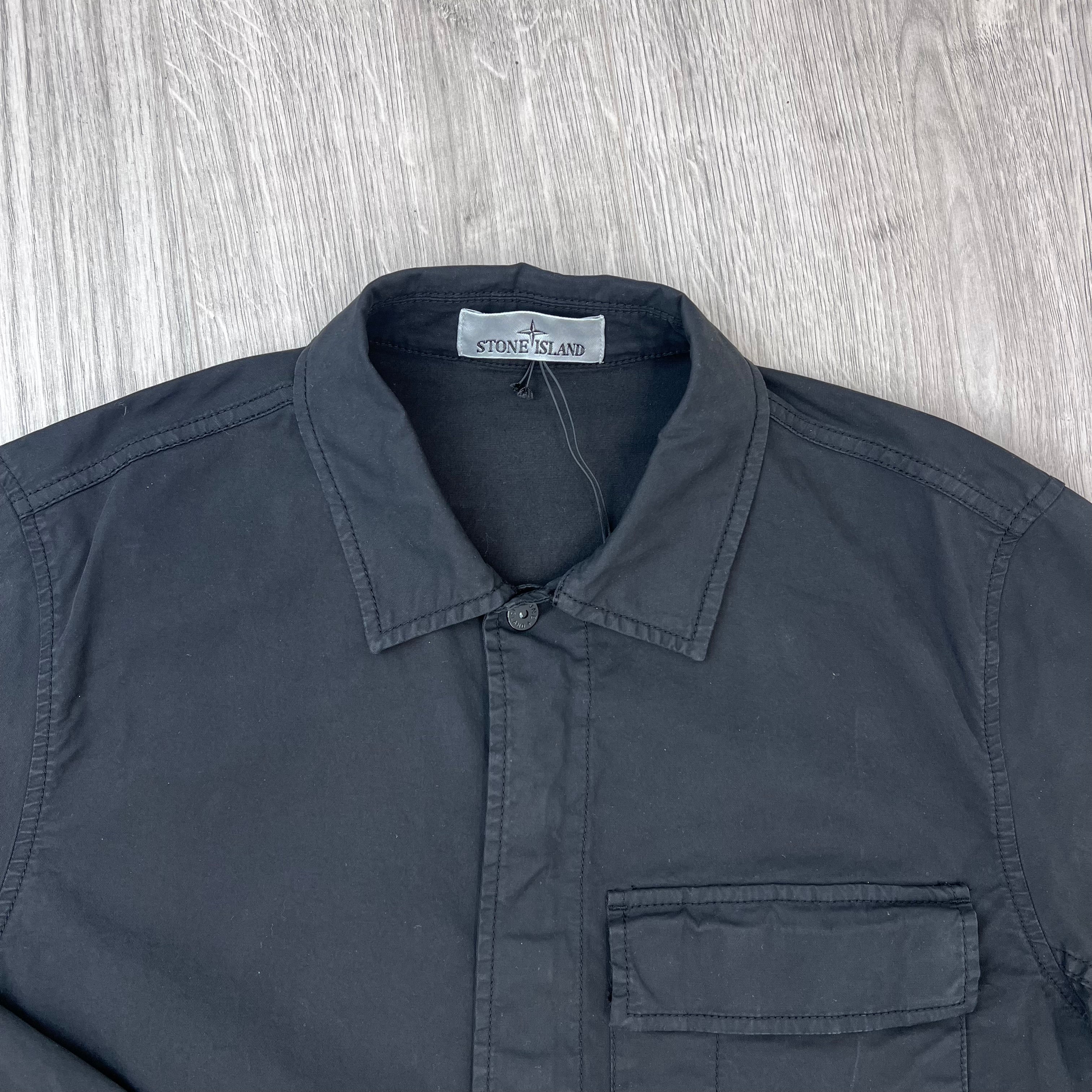 Stone Island Zip Overshirt - Black