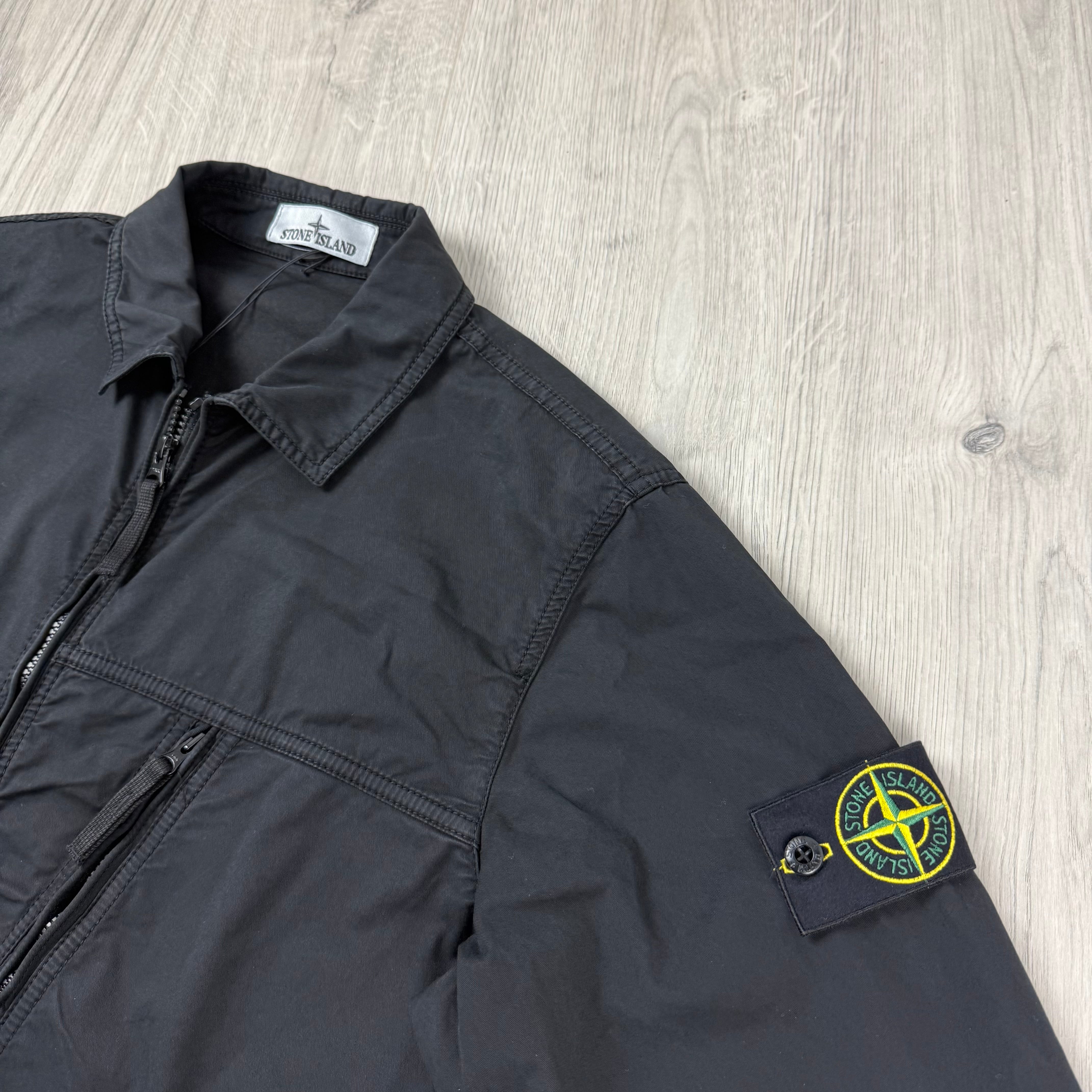 Stone Island Zip Overshirt - Black