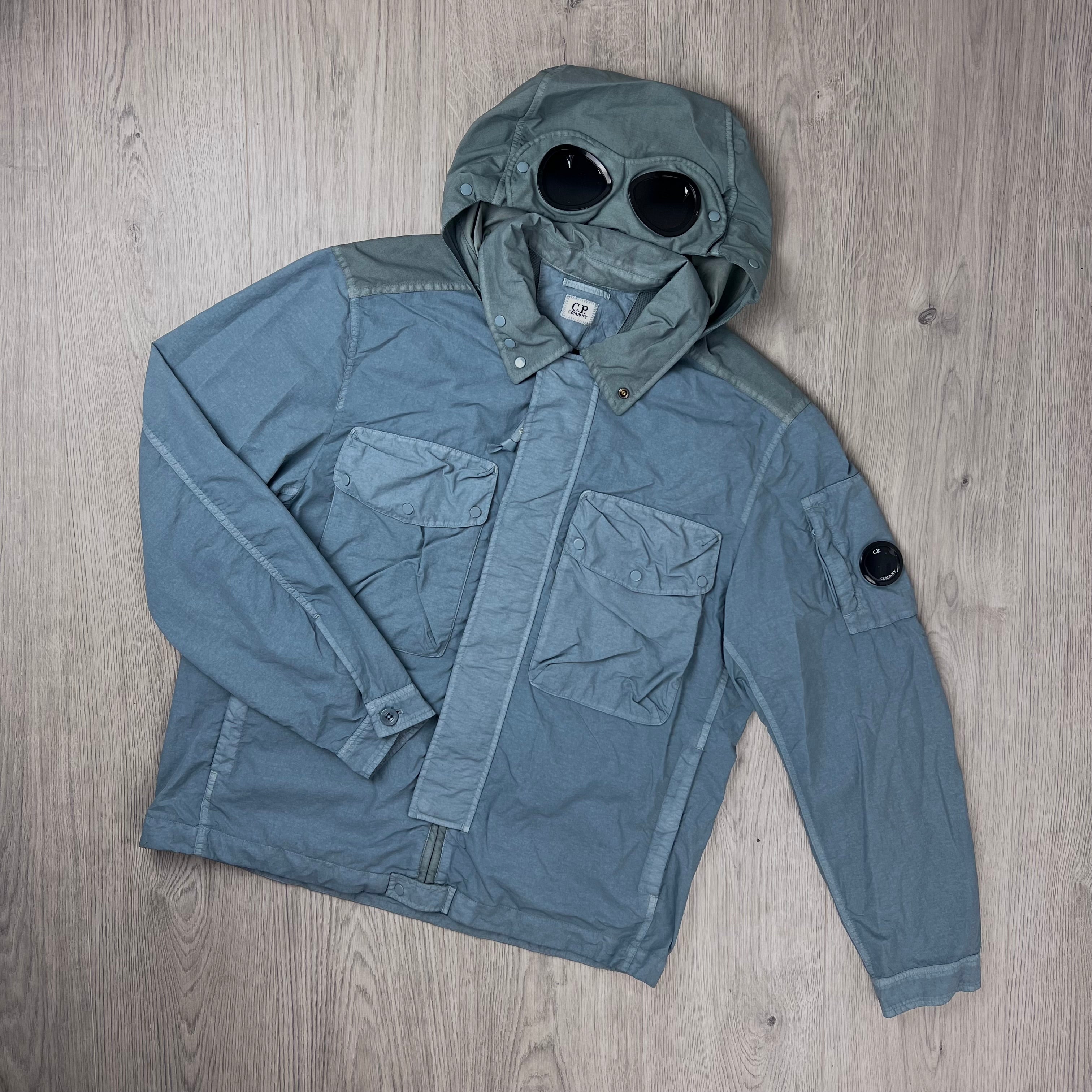 CP Company Nylon Goggle Overshirt - Silver Blue