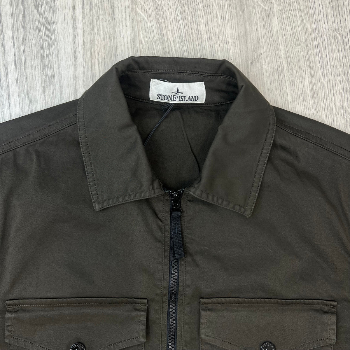 Stone Island Zip Overshirt - Coal Grey