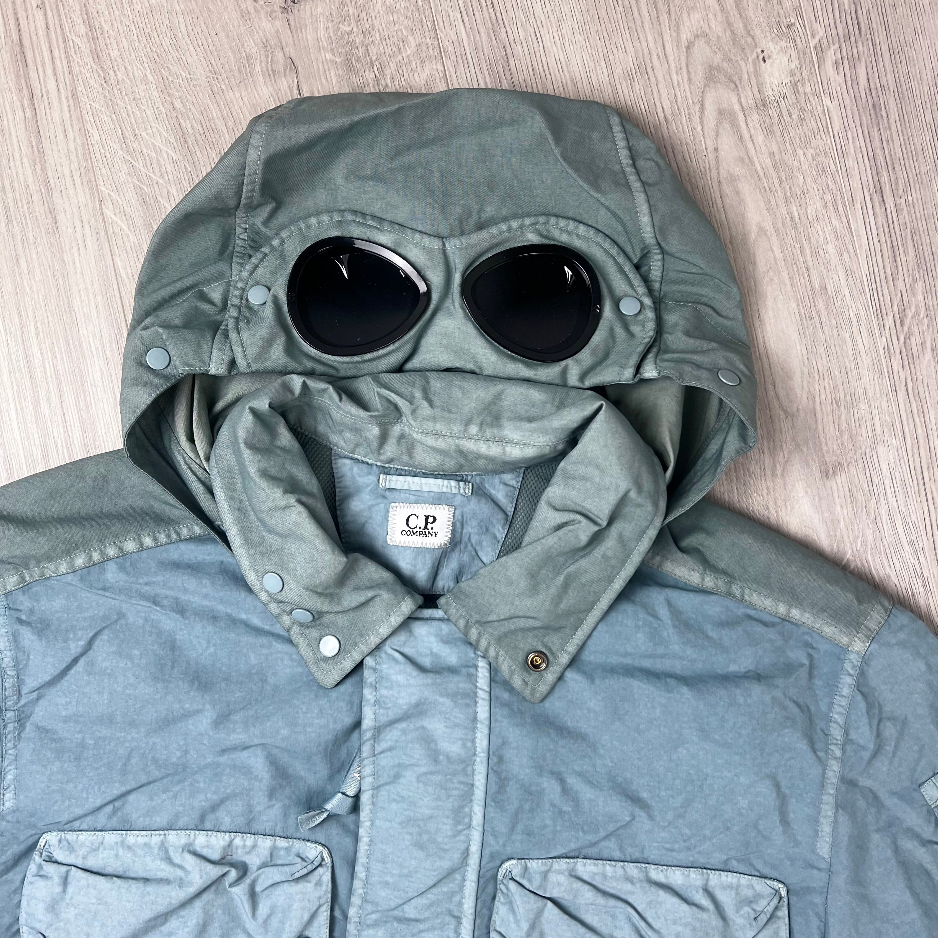 CP Company Nylon Goggle Overshirt - Silver Blue