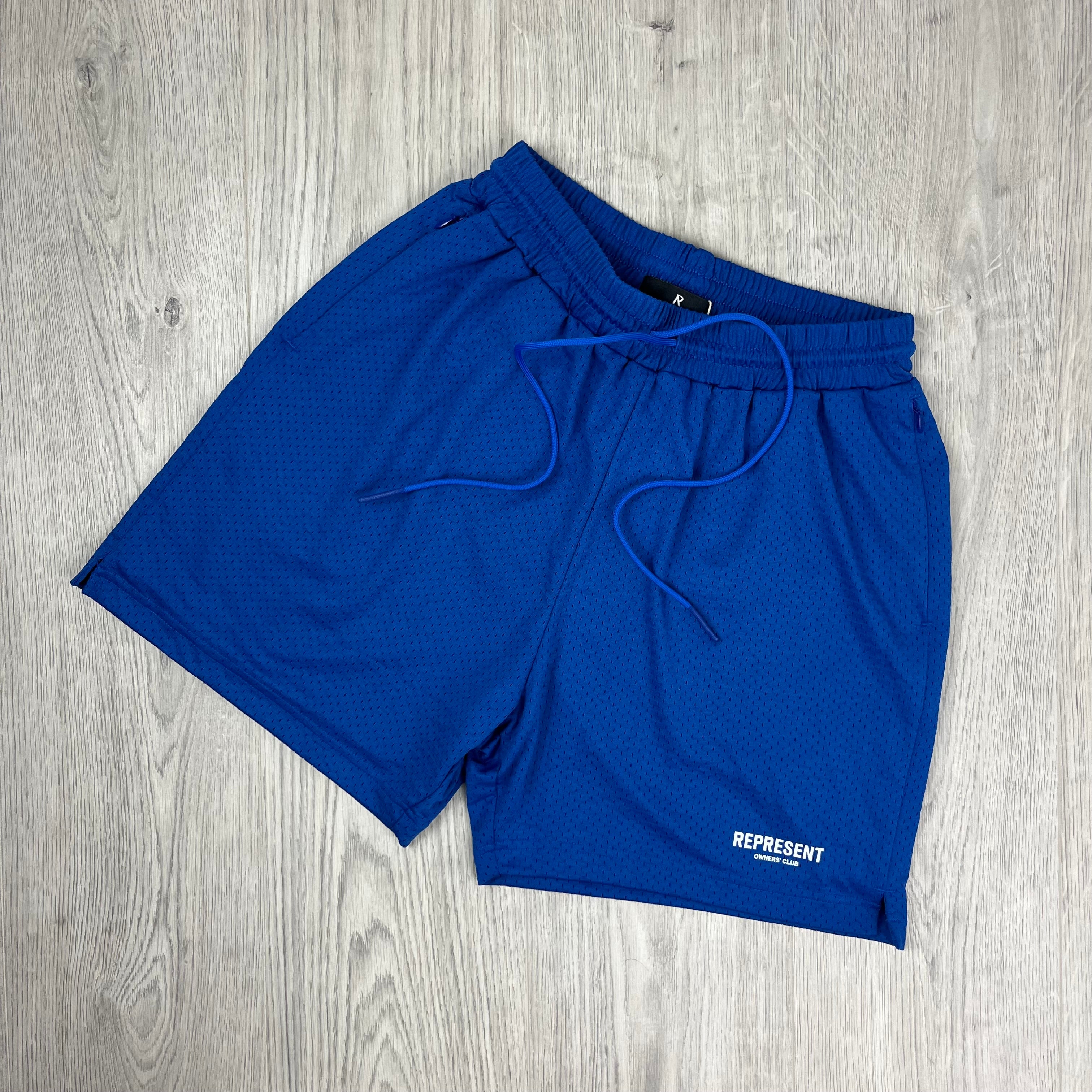 Men's Represent Mesh Jersey Shorts in Cobalt Blue. On sale at Open Attire.