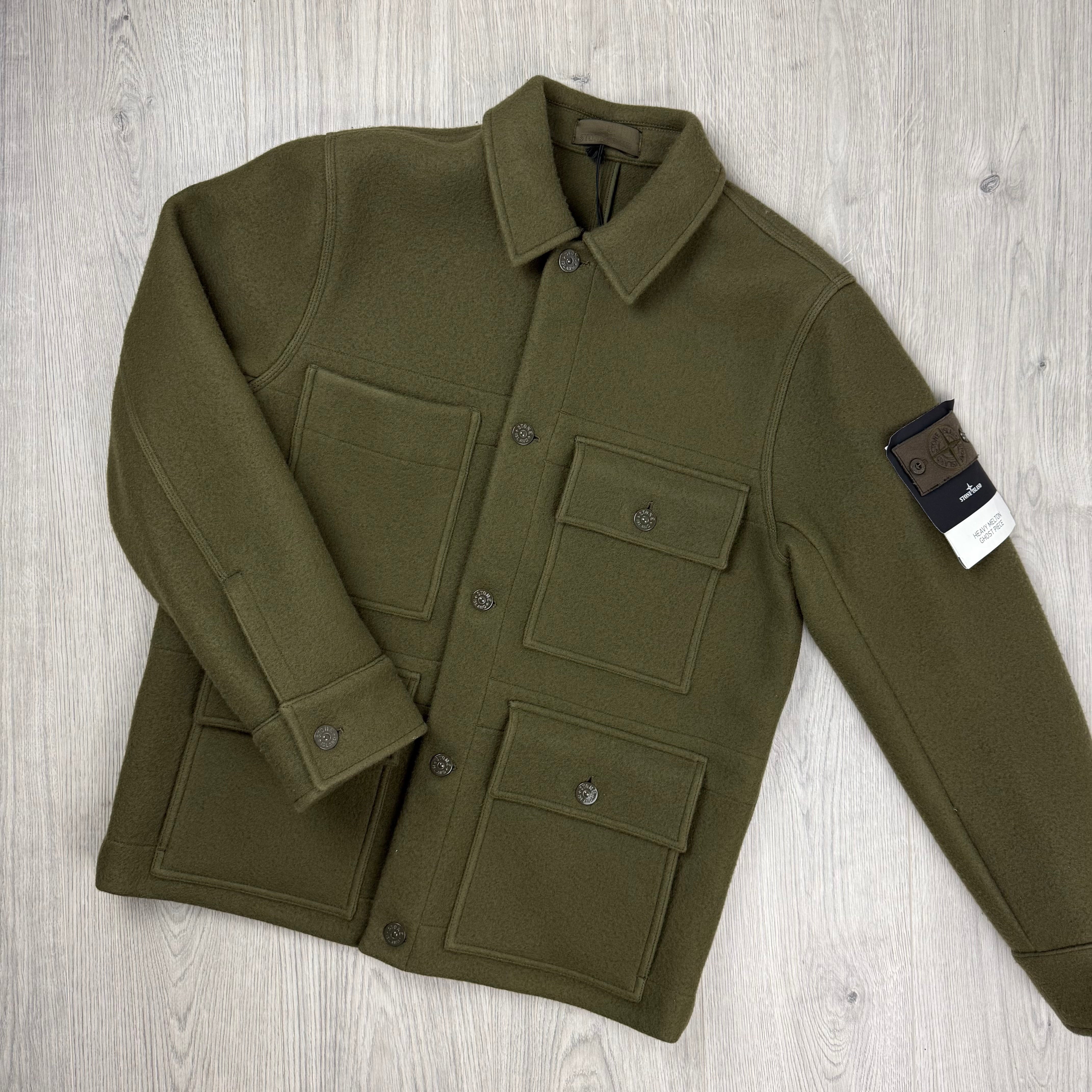 Stone Island Ghost Melton Jacket - Military