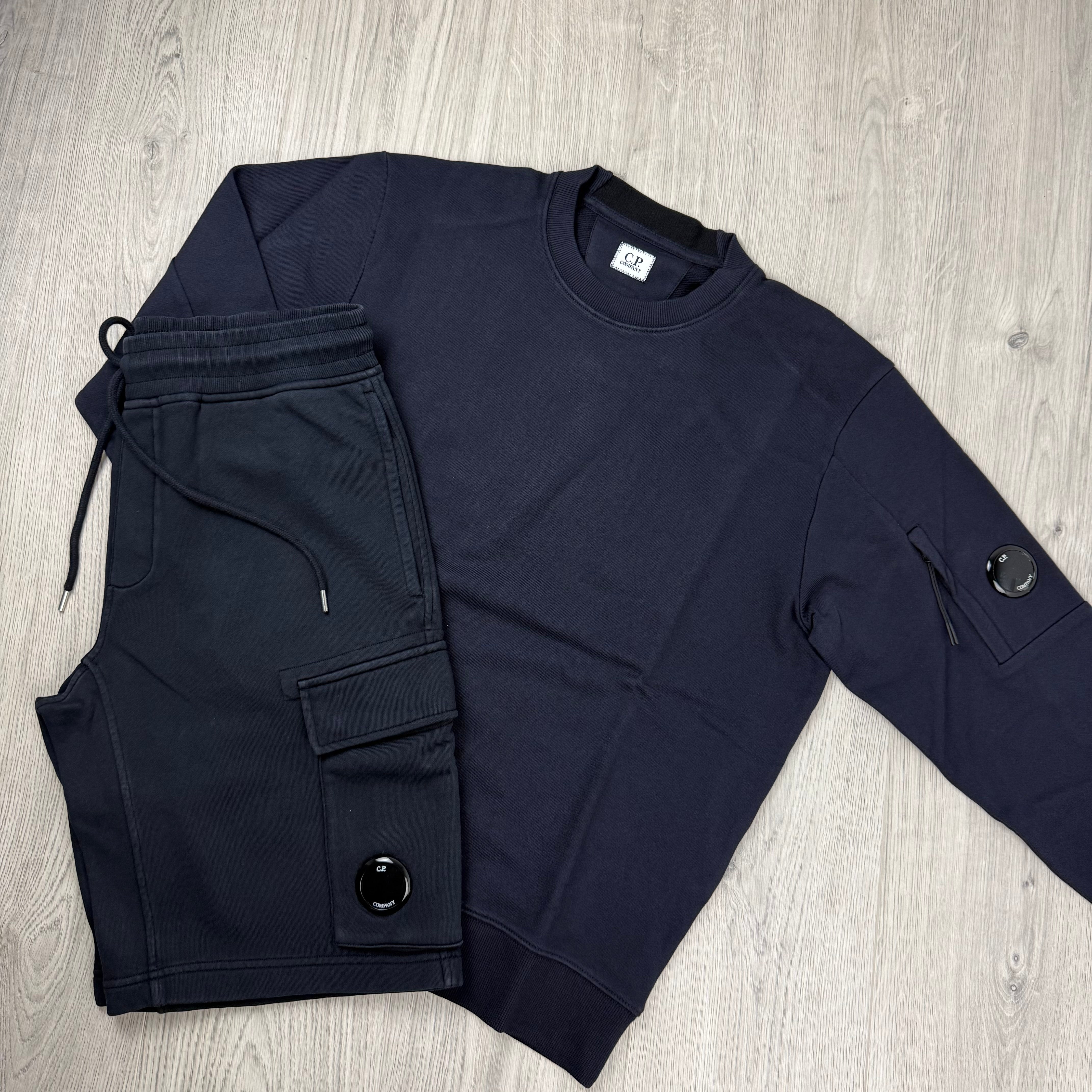 CP Company Raised Fleece Tracksuit - Navy