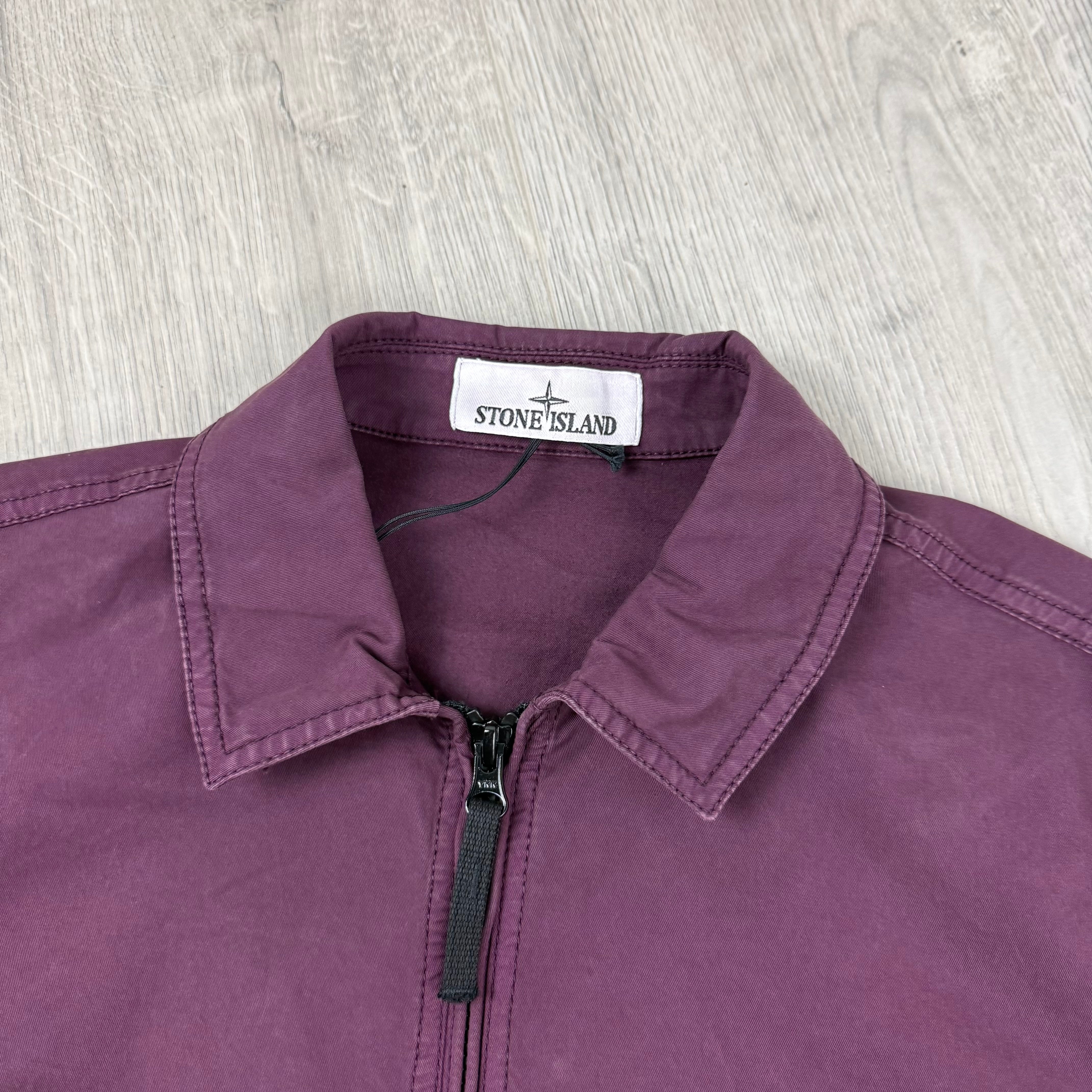 Stone Island Zip Overshirt - Amaranth