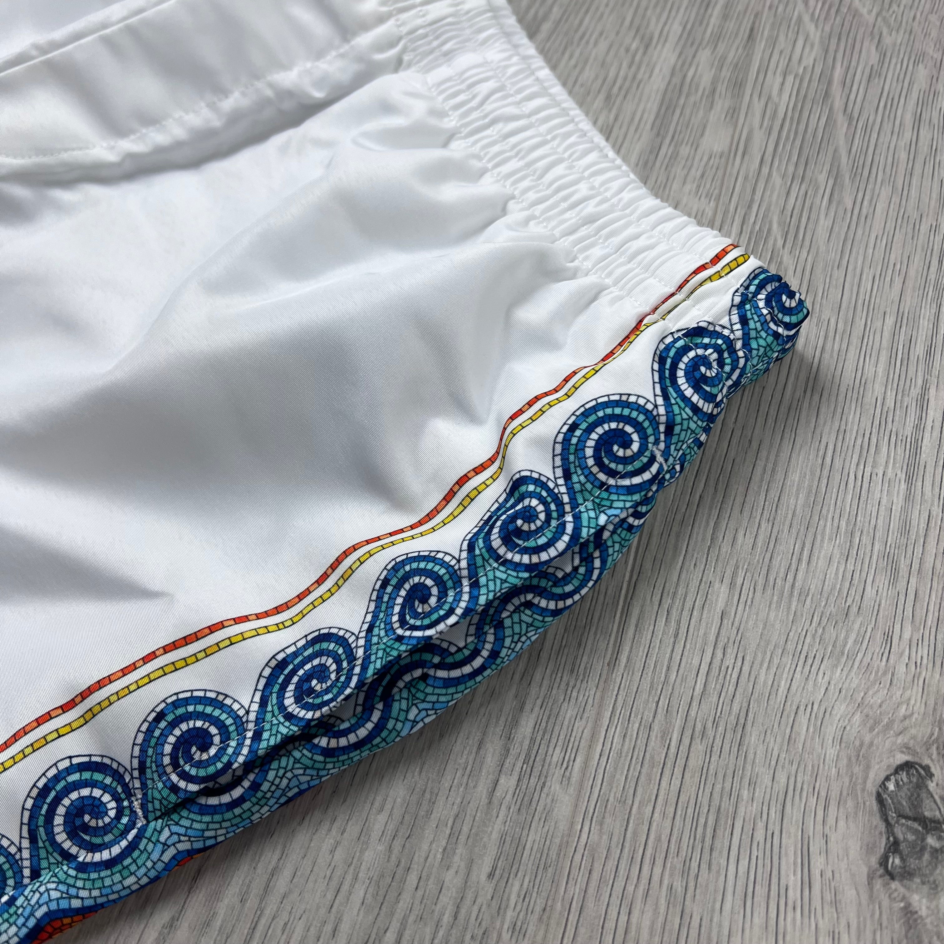 Casablanca 'Greco Wave' Swim Shorts - White