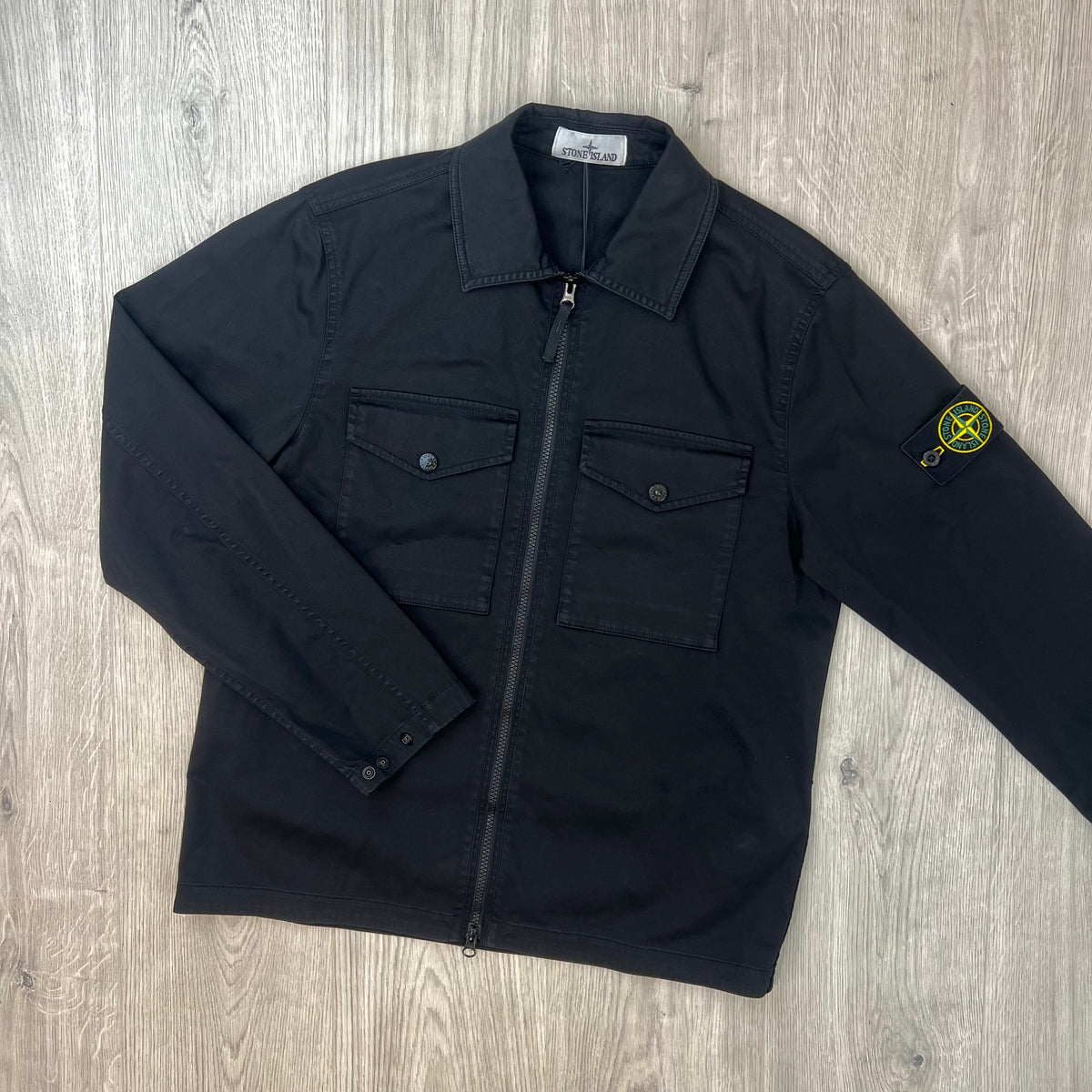 Stone Island Zip Overshirt - Black