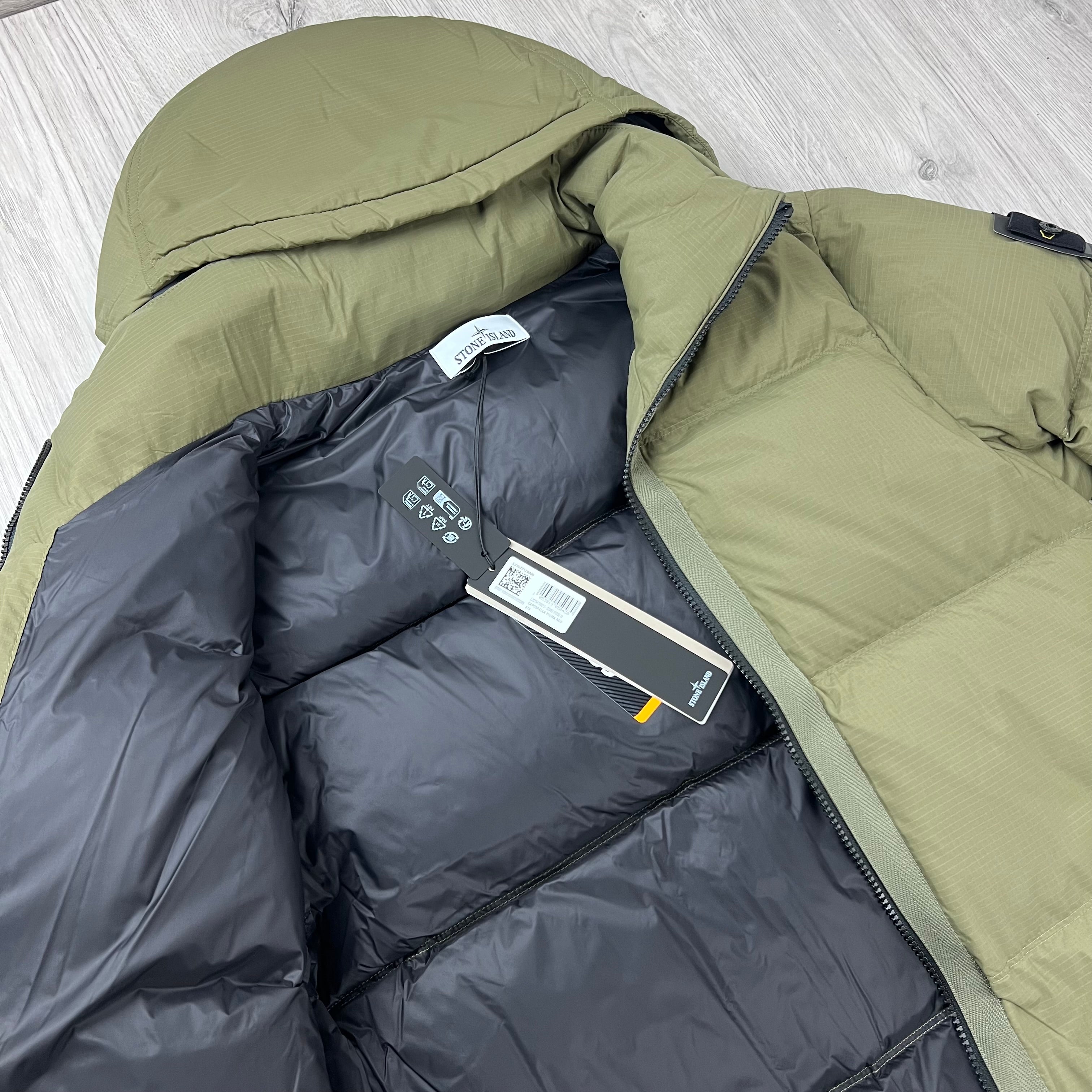Stone Island Ripstop Down Jacket - Military Green