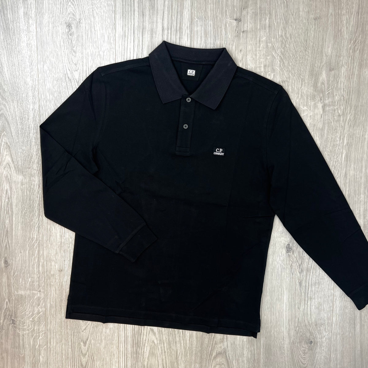 CP Company Piquet Polo Shirt - Black