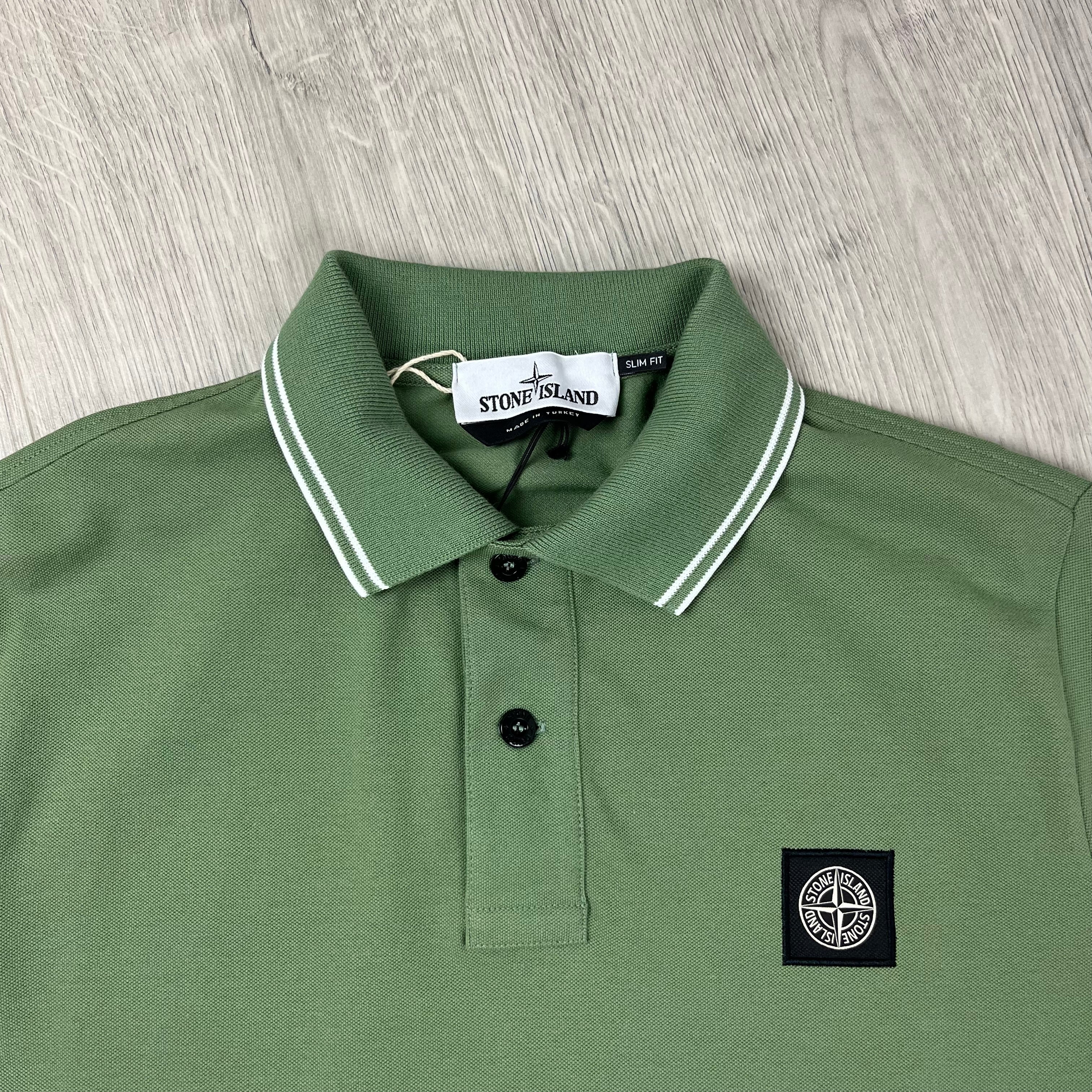Stone Island Patch Polo Shirt - Sage