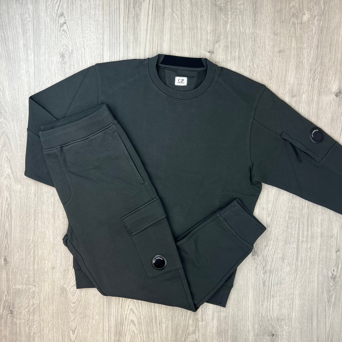 CP Company Raised Fleece Tracksuit - Raven