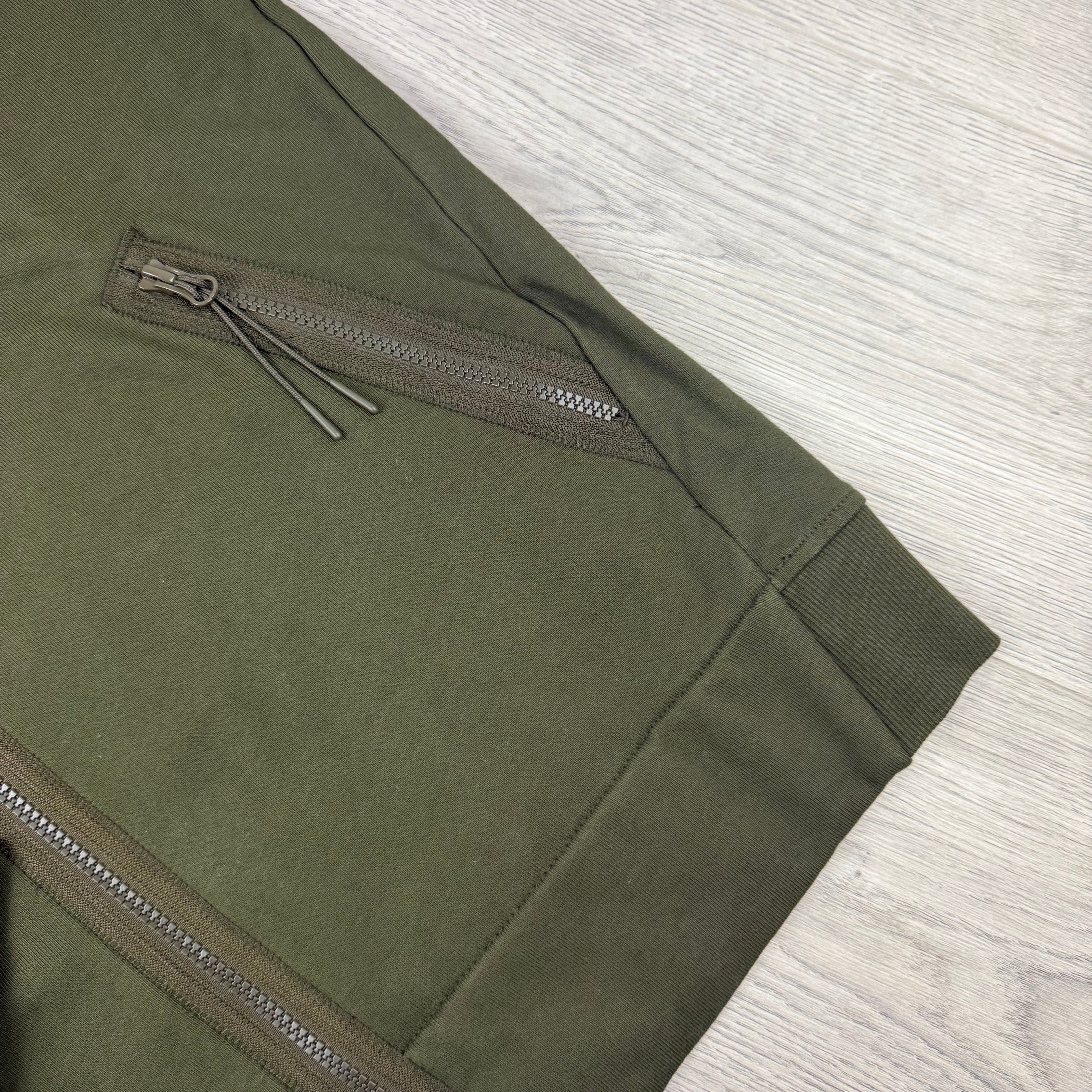 CP Company Raised Fleece Goggle Hoodie - Ivy Green