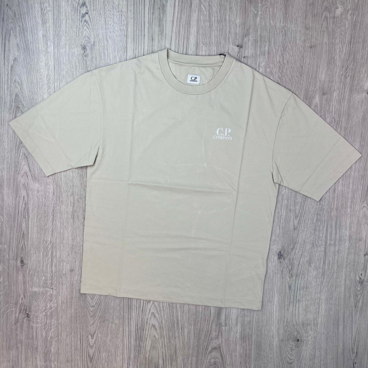 Front view of the CP Company 30/1 Jersey Sailor T-Shirt in Silver Birch.